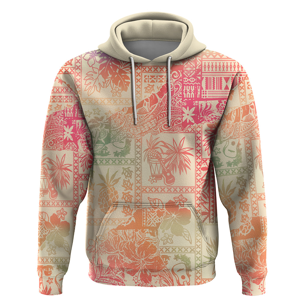 Hawaii Hoodie Aloha Tribal Pattern Sweat Pink Ombre - Wonder Print Shop