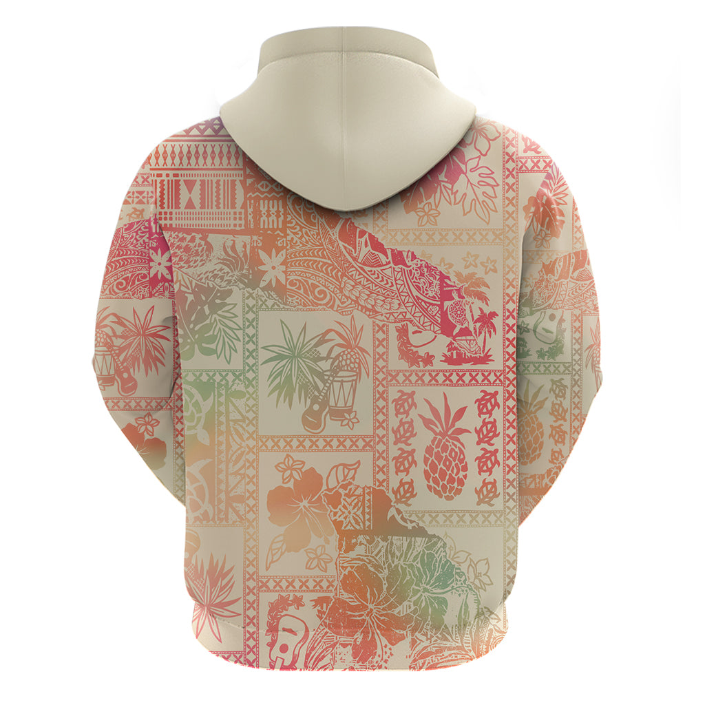 Hawaii Hoodie Aloha Tribal Pattern Sweat Pink Ombre - Wonder Print Shop