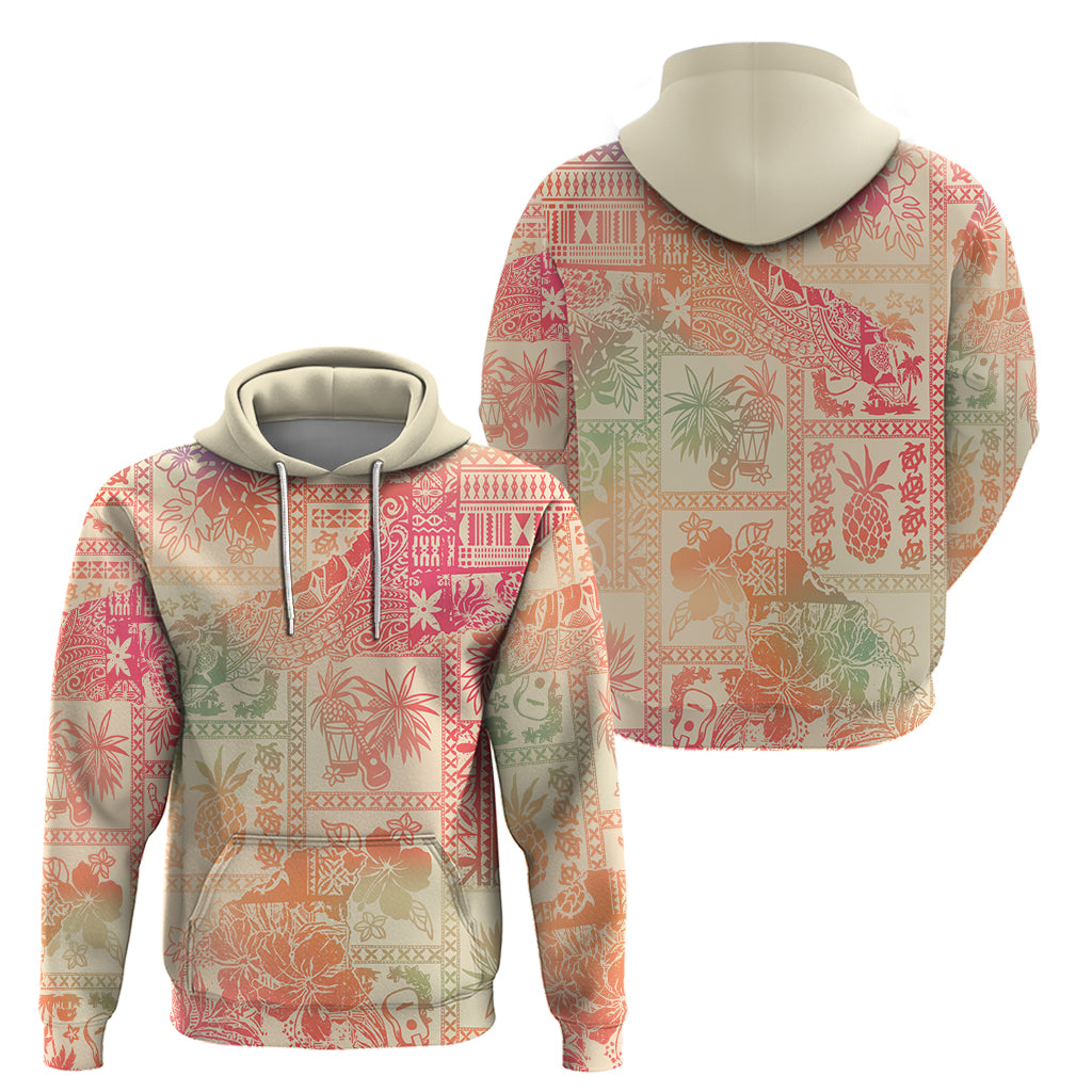 Hawaii Hoodie Aloha Tribal Pattern Sweat Pink Ombre - Wonder Print Shop