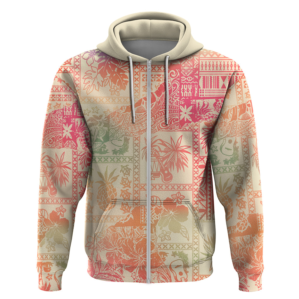 Hawaii Hoodie Aloha Tribal Pattern Sweat Pink Ombre - Wonder Print Shop
