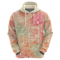 Hawaii Hoodie Aloha Tribal Pattern Sweat Pink Ombre - Wonder Print Shop