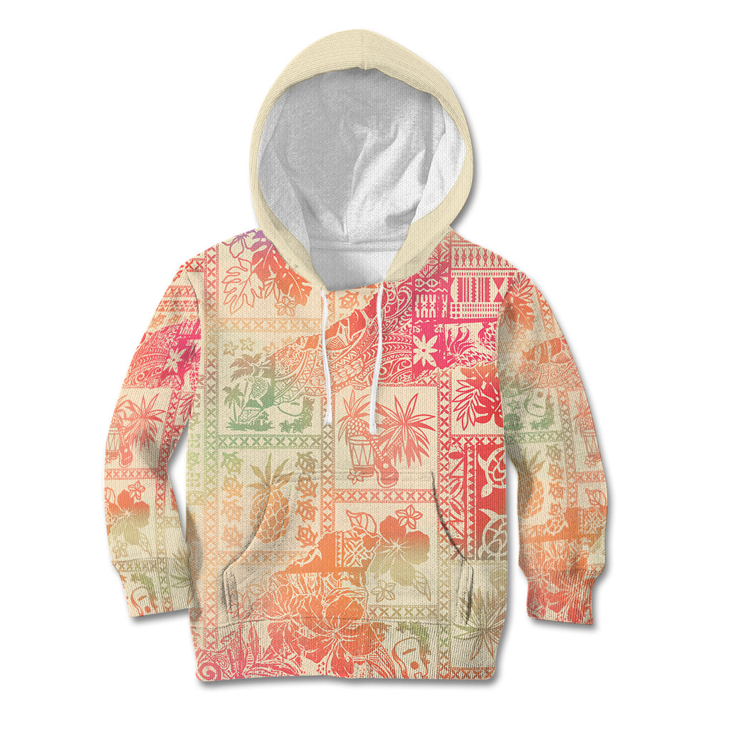 Hawaii Kid Hoodie Aloha Tribal Pattern Sweat Pink Ombre - Wonder Print Shop