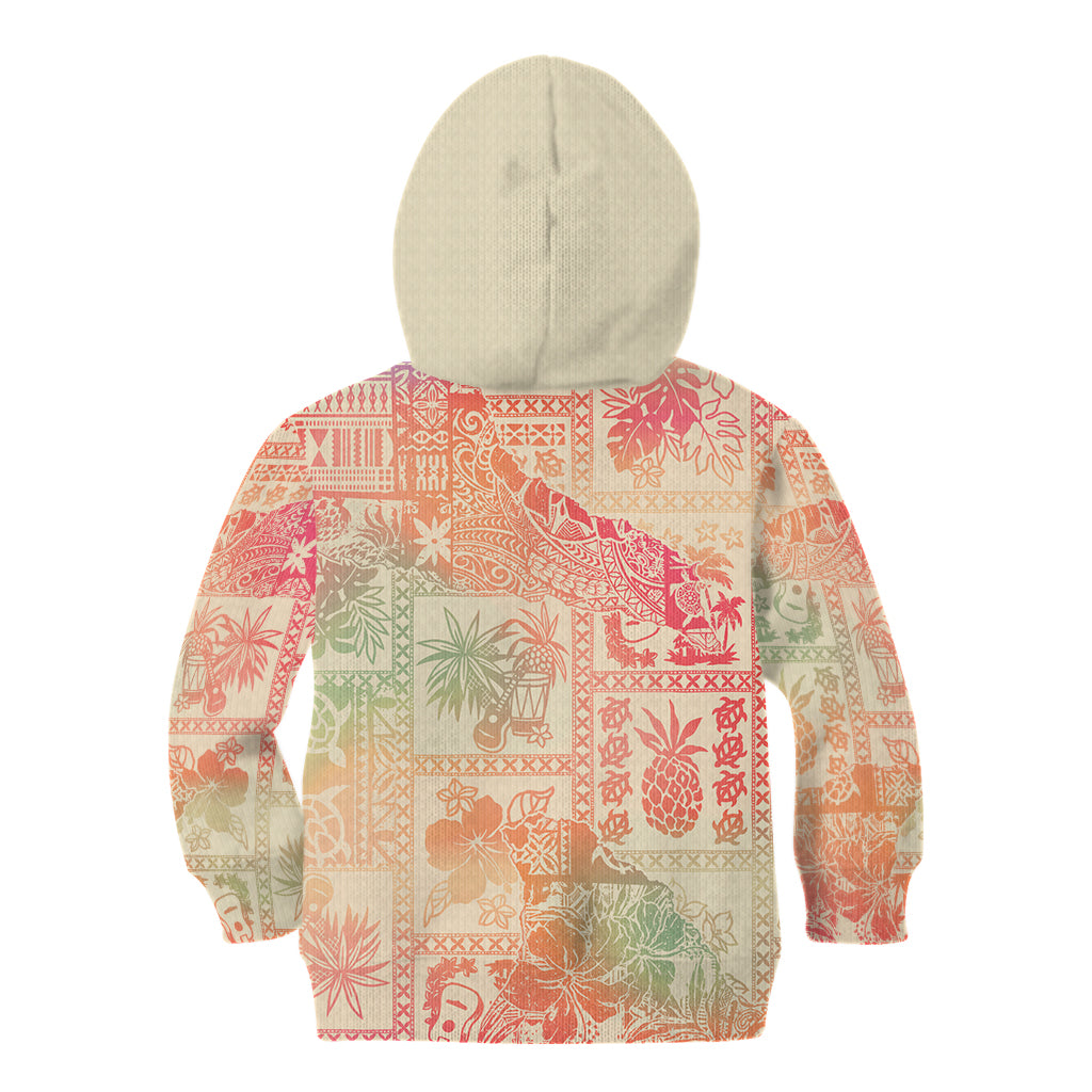 Hawaii Kid Hoodie Aloha Tribal Pattern Sweat Pink Ombre - Wonder Print Shop