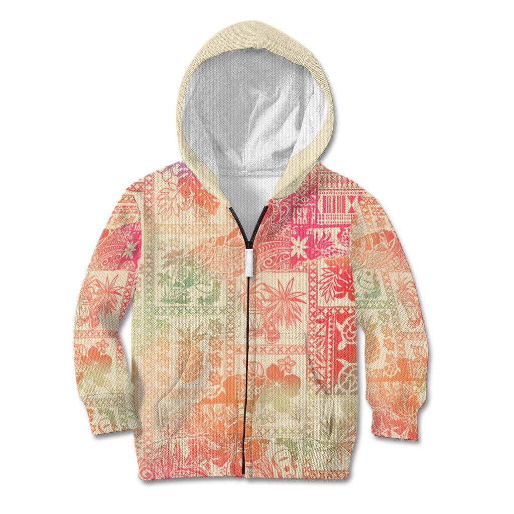 Hawaii Kid Hoodie Aloha Tribal Pattern Sweat Pink Ombre - Wonder Print Shop