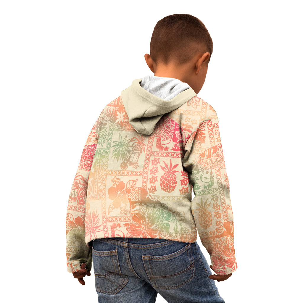 Hawaii Kid Hoodie Aloha Tribal Pattern Sweat Pink Ombre - Wonder Print Shop