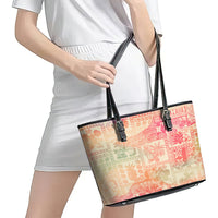 Hawaii Leather Tote Bag Aloha Tribal Pattern Sweat Pink Ombre - Wonder Print Shop