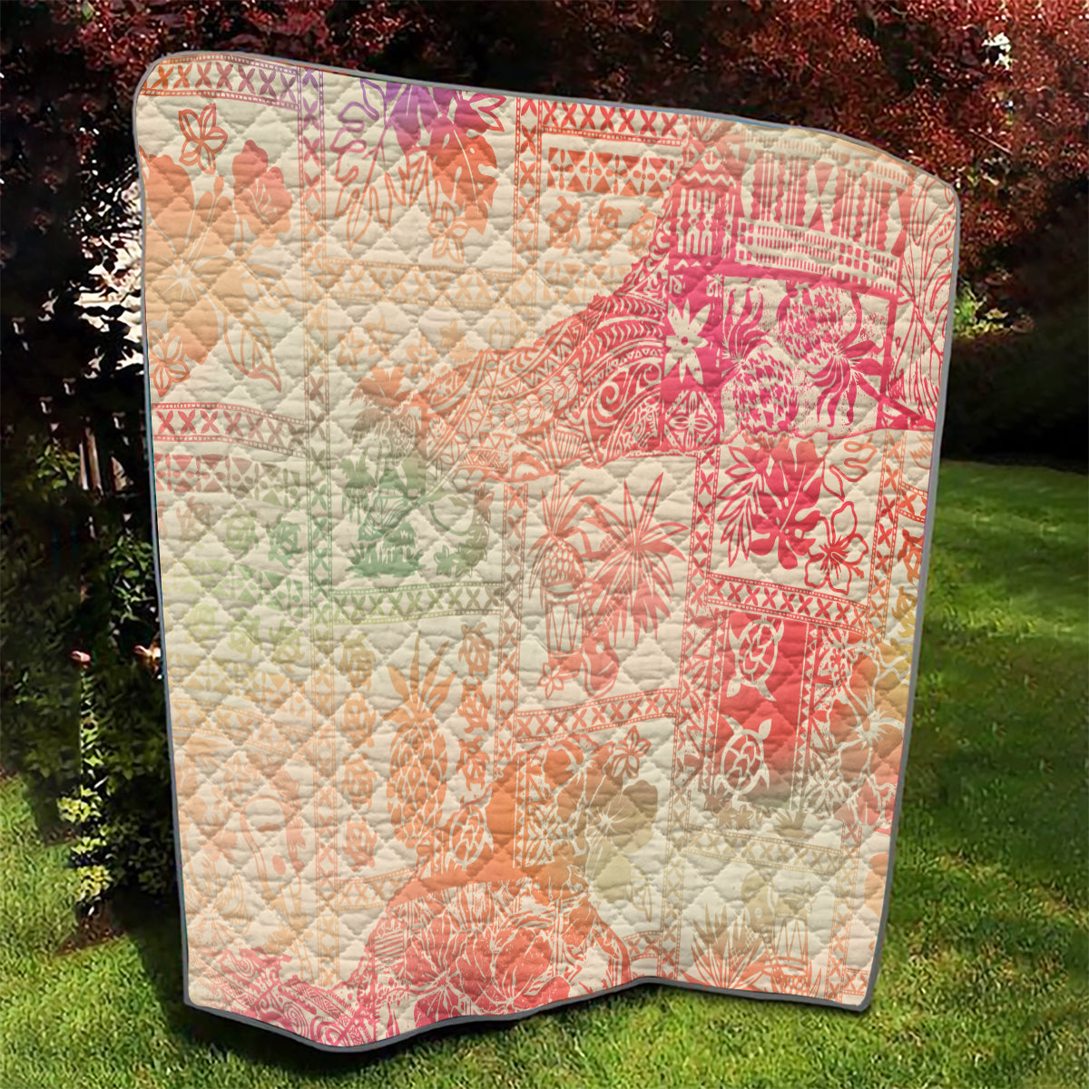 Hawaii Quilt Aloha Tribal Pattern Sweat Pink Ombre - Wonder Print Shop