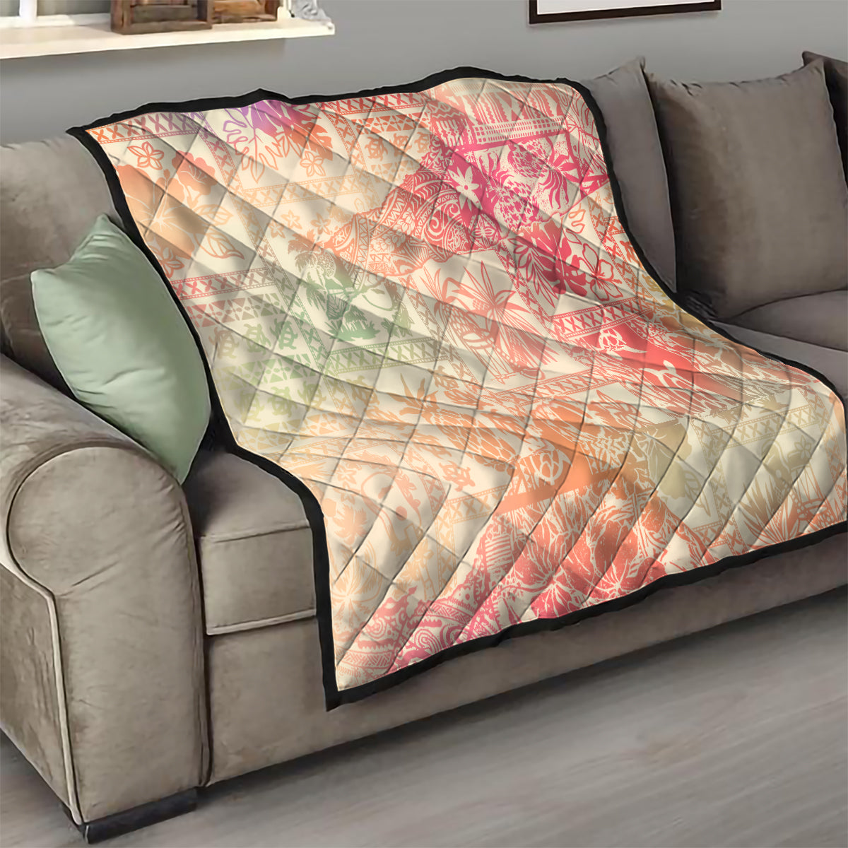 Hawaii Quilt Aloha Tribal Pattern Sweat Pink Ombre - Wonder Print Shop