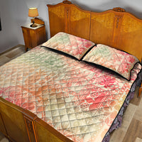 Hawaii Quilt Bed Set Aloha Tribal Pattern Sweat Pink Ombre - Wonder Print Shop