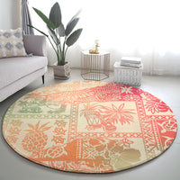 hawaii-round-carpet-aloha-tribal-pattern-sweat-pink-ombre