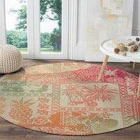 hawaii-round-carpet-aloha-tribal-pattern-sweat-pink-ombre