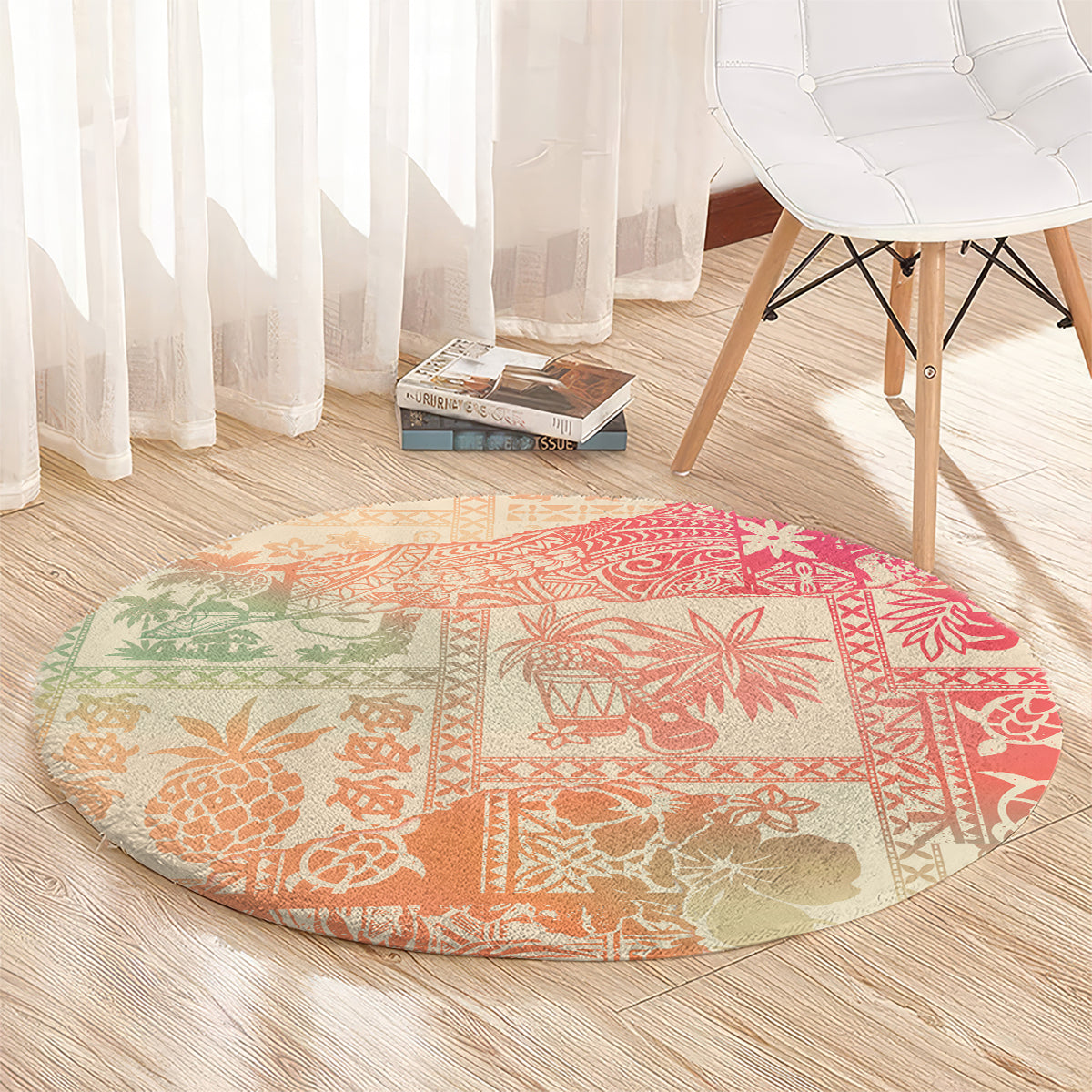 hawaii-round-carpet-aloha-tribal-pattern-sweat-pink-ombre