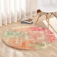 hawaii-round-carpet-aloha-tribal-pattern-sweat-pink-ombre