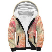 Hawaii Sherpa Hoodie Aloha Tribal Pattern Sweat Pink Ombre - Wonder Print Shop