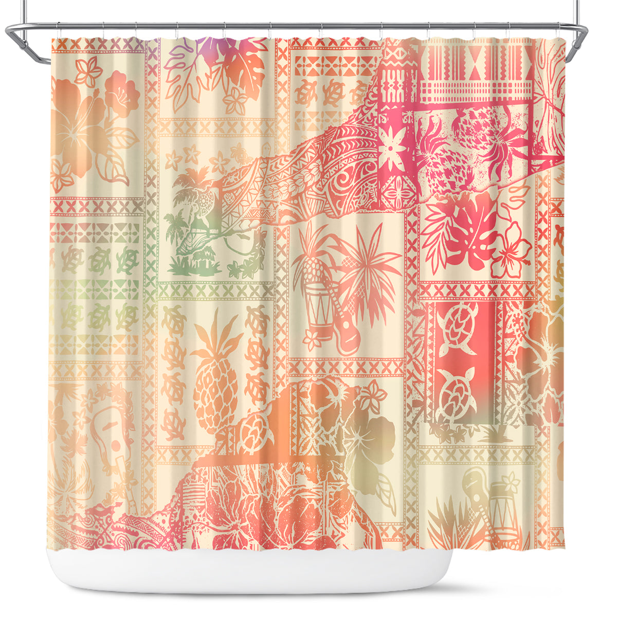 hawaii-shower-curtain-aloha-tribal-pattern-sweat-pink-ombre