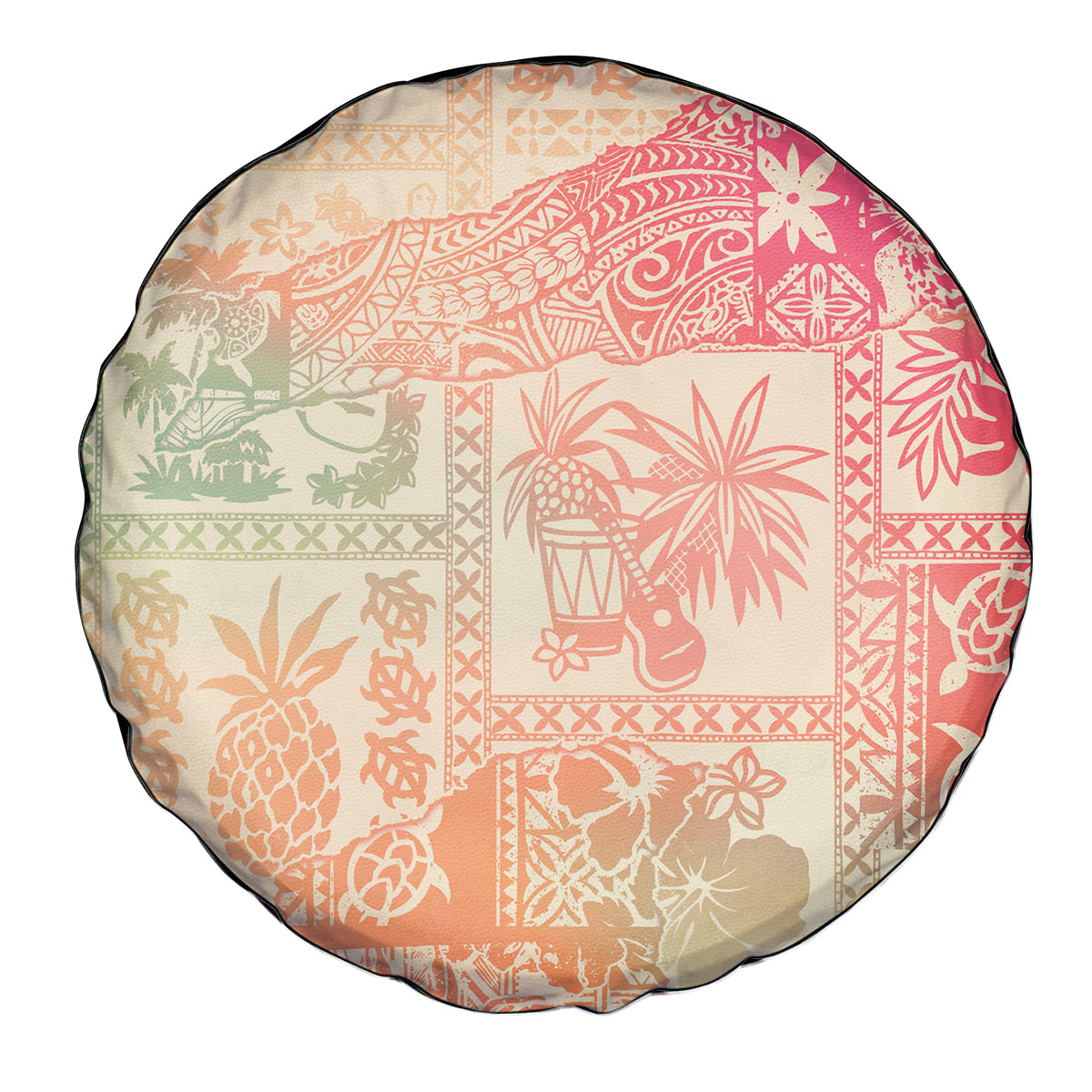 Hawaii Spare Tire Cover Aloha Tribal Pattern Sweat Pink Ombre - Wonder Print Shop