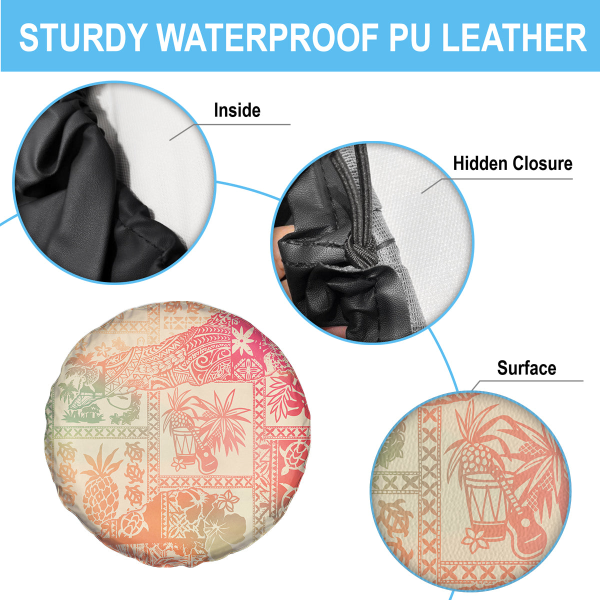 Hawaii Spare Tire Cover Aloha Tribal Pattern Sweat Pink Ombre - Wonder Print Shop