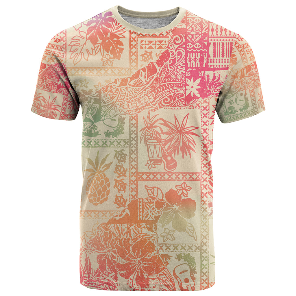 Hawaii T Shirt Aloha Tribal Pattern Sweat Pink Ombre - Wonder Print Shop