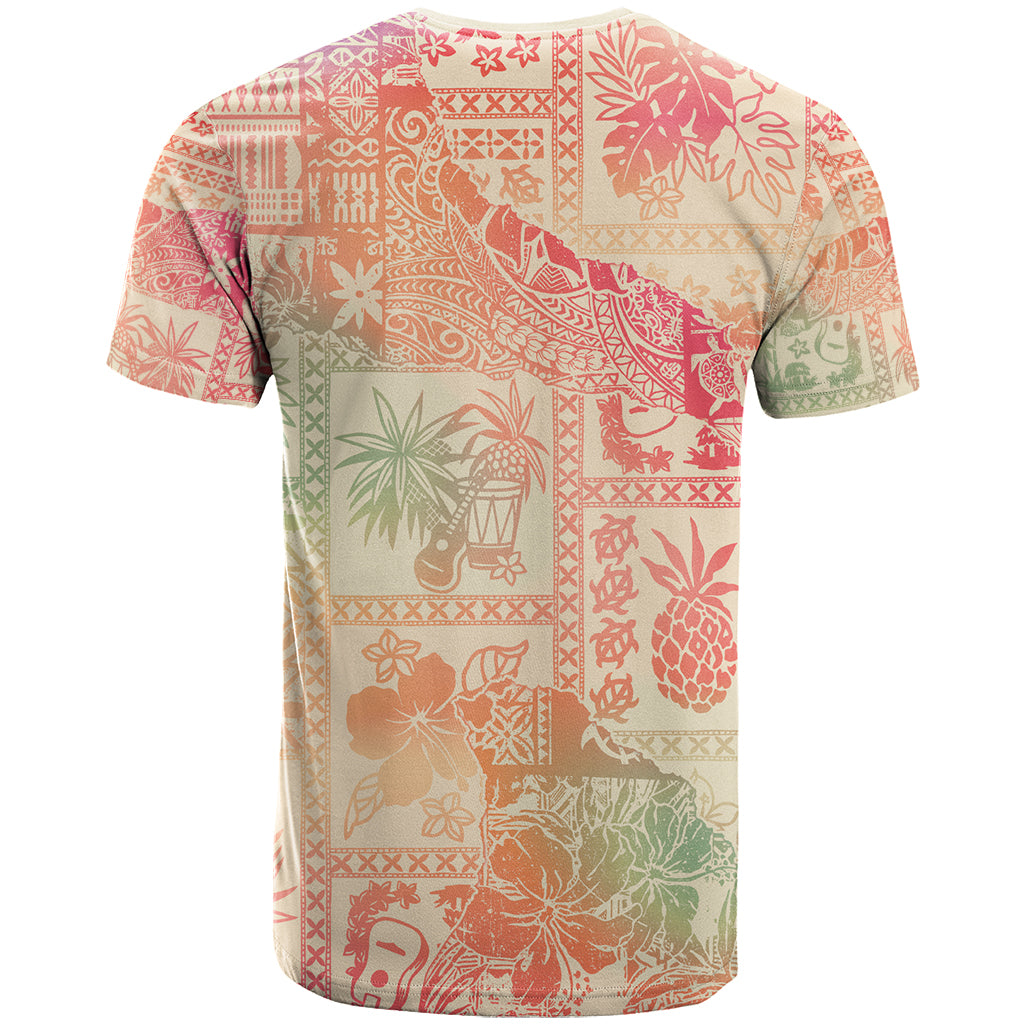 Hawaii T Shirt Aloha Tribal Pattern Sweat Pink Ombre - Wonder Print Shop