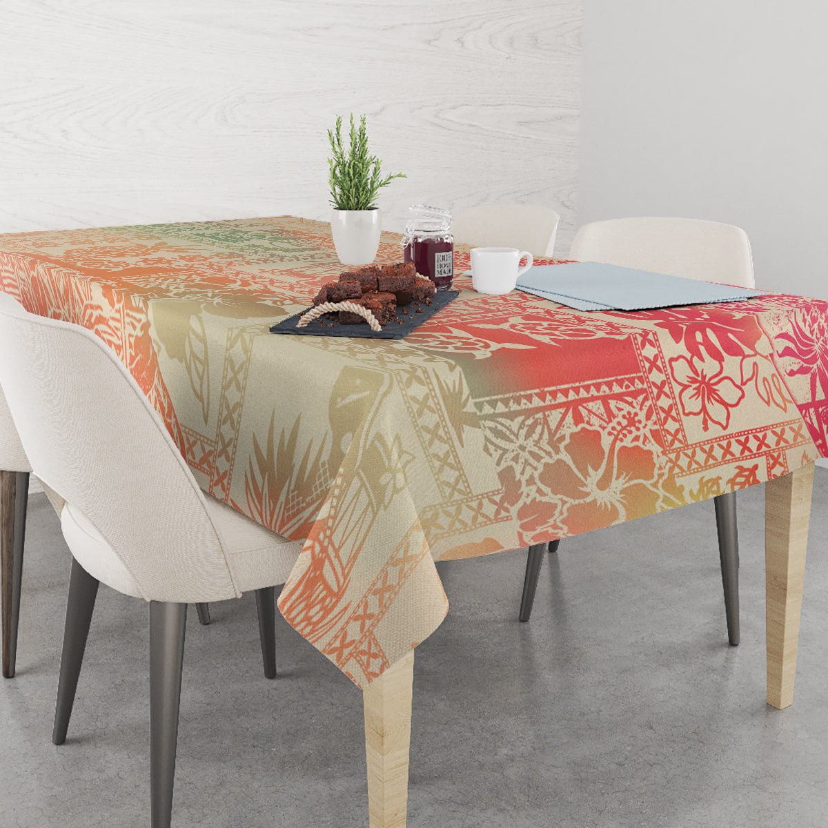 Hawaii Tablecloth Aloha Tribal Pattern Sweat Pink Ombre - Wonder Print Shop