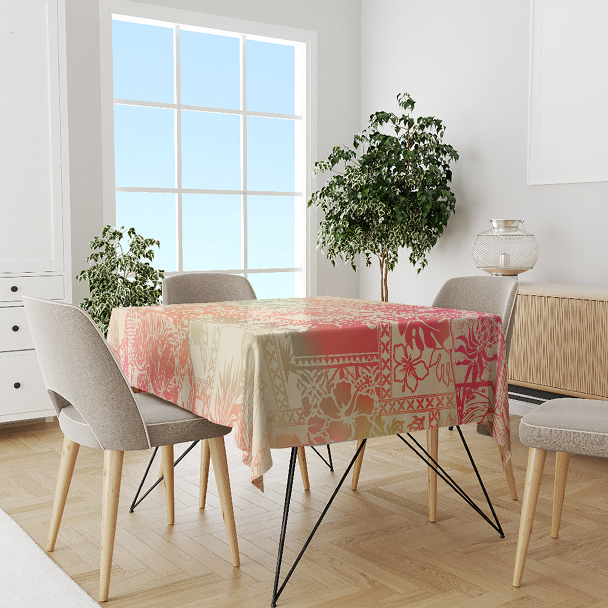 Hawaii Tablecloth Aloha Tribal Pattern Sweat Pink Ombre - Wonder Print Shop