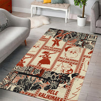 Aloha Hawaii Christmas Area Rug Mele Kalikimaka Tapa Tribal Retro Style LT9 - Wonder Print Shop