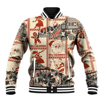 Aloha Hawaii Christmas Baseball Jacket Mele Kalikimaka Tapa Tribal Retro Style LT9 - Wonder Print Shop