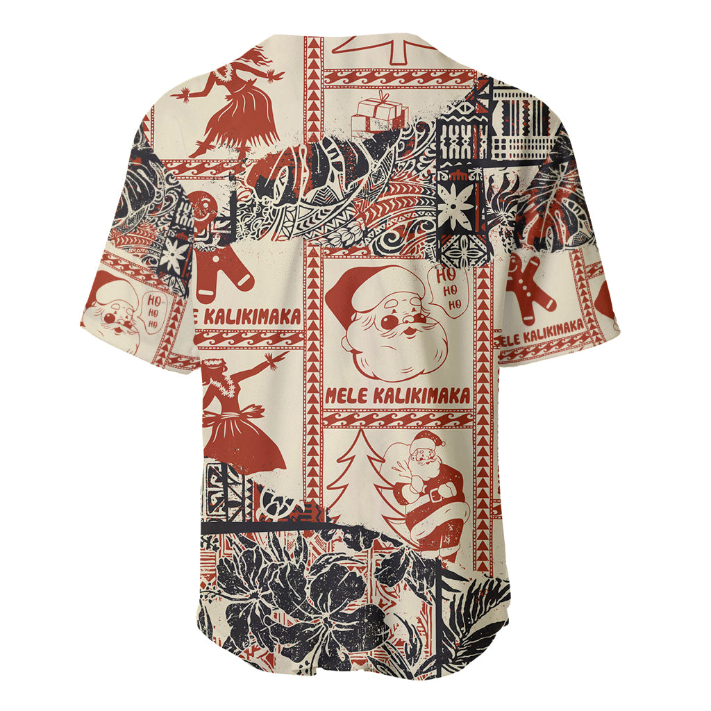 Aloha Hawaii Christmas Baseball Jersey Mele Kalikimaka Tapa Tribal Retro Style LT9 - Wonder Print Shop