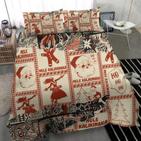 Aloha Hawaii Christmas Bedding Set Mele Kalikimaka Tapa Tribal Retro Style LT9 - Wonder Print Shop