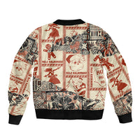 Aloha Hawaii Christmas Bomber Jacket Mele Kalikimaka Tapa Tribal Retro Style LT9 - Wonder Print Shop