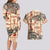 Aloha Hawaii Christmas Couples Matching Long Sleeve Bodycon Dress and Hawaiian Shirt Mele Kalikimaka Tapa Tribal Retro Style LT9 - Wonder Print Shop