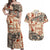 Aloha Hawaii Christmas Couples Matching Off Shoulder Maxi Dress and Hawaiian Shirt Mele Kalikimaka Tapa Tribal Retro Style LT9 - Wonder Print Shop