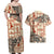 Aloha Hawaii Christmas Couples Matching Off Shoulder Maxi Dress and Hawaiian Shirt Mele Kalikimaka Tapa Tribal Retro Style LT9 - Wonder Print Shop