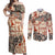 Aloha Hawaii Christmas Couples Matching Off Shoulder Maxi Dress and Long Sleeve Button Shirt Mele Kalikimaka Tapa Tribal Retro Style LT9 - Wonder Print Shop