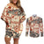 Aloha Hawaii Christmas Couples Matching Off Shoulder Short Dress and Long Sleeve Button Shirt Mele Kalikimaka Tapa Tribal Retro Style LT9 - Wonder Print Shop