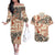 Aloha Hawaii Christmas Couples Matching Off The Shoulder Long Sleeve Dress and Hawaiian Shirt Mele Kalikimaka Tapa Tribal Retro Style LT9 - Wonder Print Shop