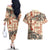 Aloha Hawaii Christmas Couples Matching Off The Shoulder Long Sleeve Dress and Hawaiian Shirt Mele Kalikimaka Tapa Tribal Retro Style LT9 - Wonder Print Shop