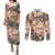 Aloha Hawaii Christmas Couples Matching Puletasi Dress and Long Sleeve Button Shirt Mele Kalikimaka Tapa Tribal Retro Style LT9 - Wonder Print Shop