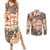 Aloha Hawaii Christmas Couples Matching Summer Maxi Dress and Long Sleeve Button Shirt Mele Kalikimaka Tapa Tribal Retro Style LT9 - Wonder Print Shop