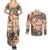 Aloha Hawaii Christmas Couples Matching Summer Maxi Dress and Long Sleeve Button Shirt Mele Kalikimaka Tapa Tribal Retro Style LT9 - Wonder Print Shop