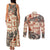 Aloha Hawaii Christmas Couples Matching Tank Maxi Dress and Long Sleeve Button Shirt Mele Kalikimaka Tapa Tribal Retro Style LT9 - Wonder Print Shop