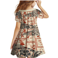 Aloha Hawaii Christmas Family Matching Mermaid Dress and Hawaiian Shirt Mele Kalikimaka Tapa Tribal Retro Style LT9 - Wonder Print Shop