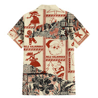Aloha Hawaii Christmas Family Matching Mermaid Dress and Hawaiian Shirt Mele Kalikimaka Tapa Tribal Retro Style LT9 - Wonder Print Shop
