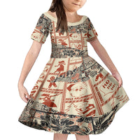 Aloha Hawaii Christmas Family Matching Puletasi Dress and Hawaiian Shirt Mele Kalikimaka Tapa Tribal Retro Style - Wonder Print Shop