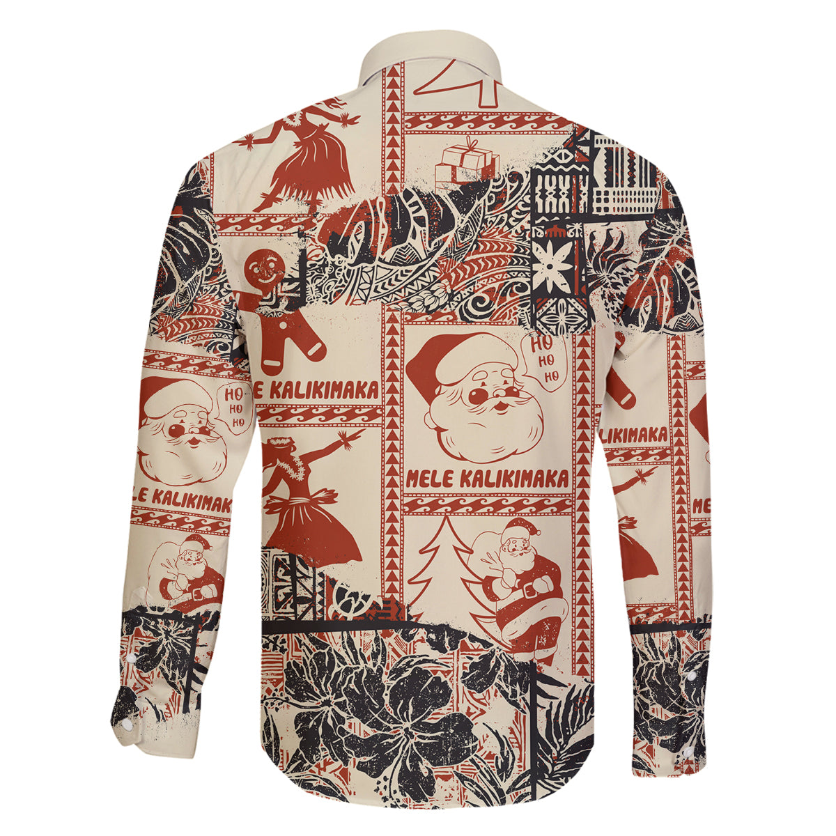 Aloha Hawaii Christmas Family Matching Summer Maxi Dress and Hawaiian Shirt Mele Kalikimaka Tapa Tribal Retro Style - Wonder Print Shop