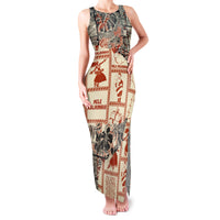 Aloha Hawaii Christmas Family Matching Tank Maxi Dress and Hawaiian Shirt Mele Kalikimaka Tapa Tribal Retro Style - Wonder Print Shop
