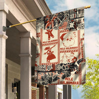 Aloha Hawaii Christmas Garden Flag Mele Kalikimaka Tapa Tribal Retro Style - Wonder Print Shop