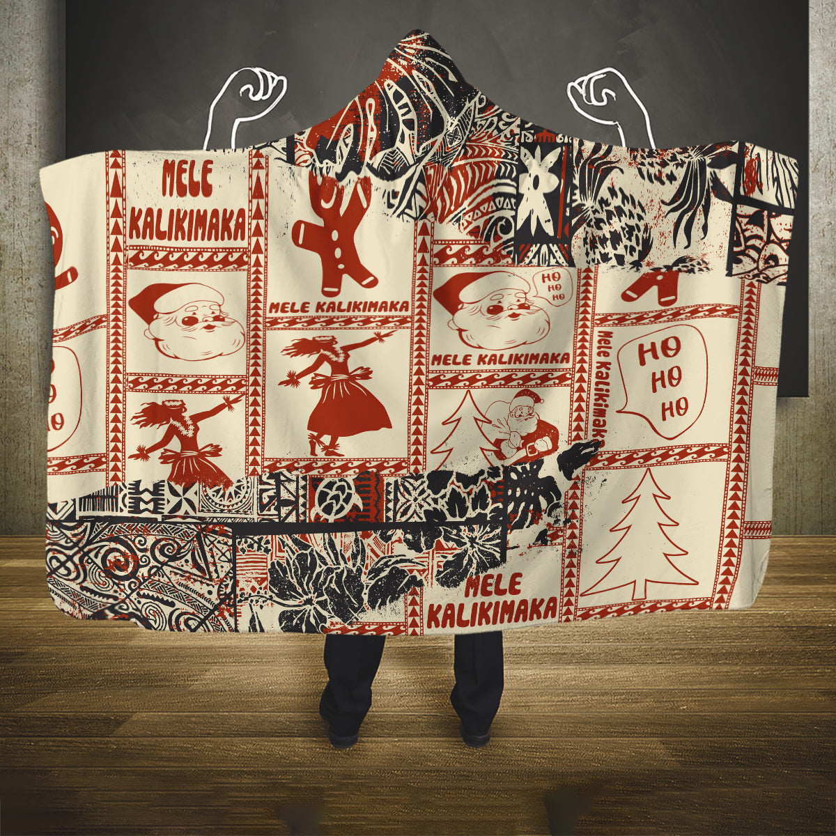 aloha-hawaii-christmas-hooded-blanket-mele-kalikimaka-tapa-tribal-retro-style