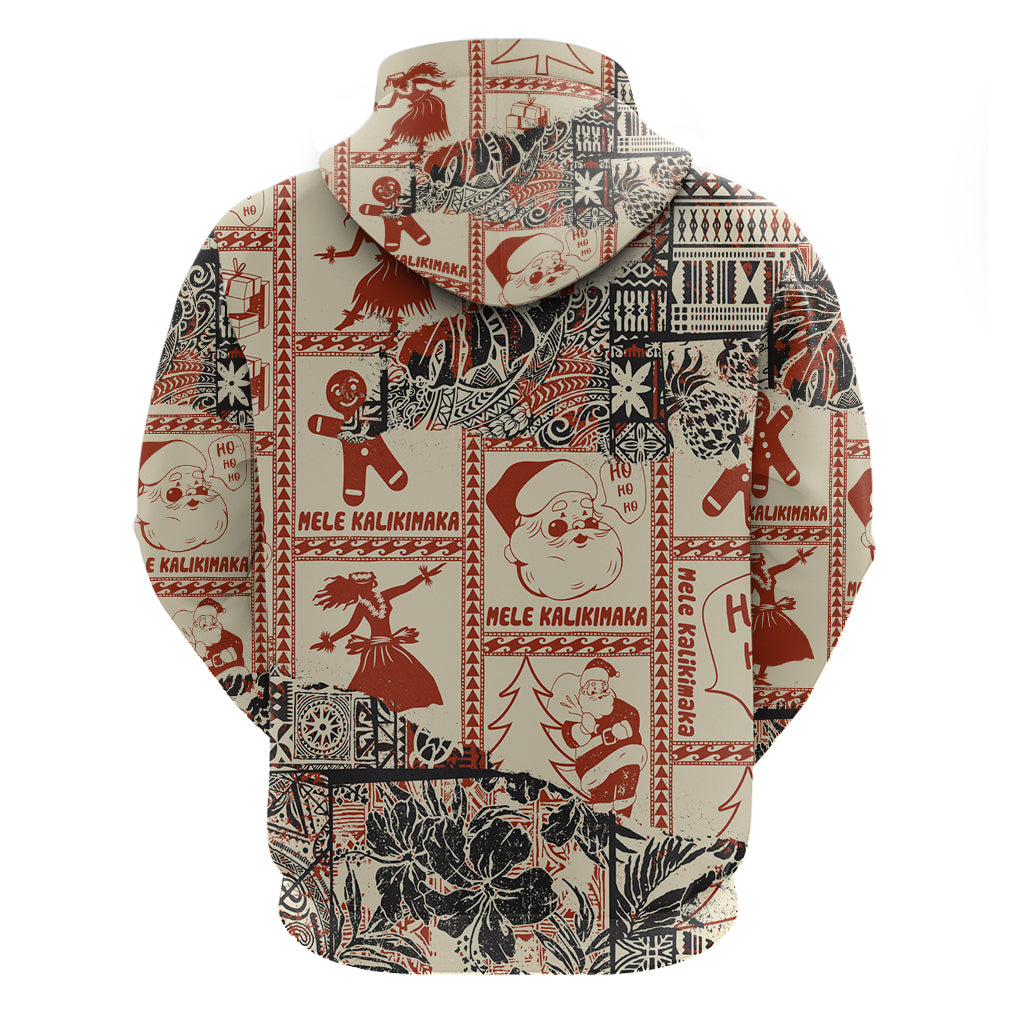 Aloha Hawaii Christmas Hoodie Mele Kalikimaka Tapa Tribal Retro Style - Wonder Print Shop