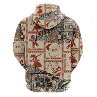 Aloha Hawaii Christmas Hoodie Mele Kalikimaka Tapa Tribal Retro Style - Wonder Print Shop